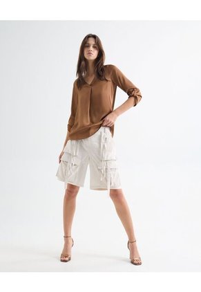 Blusa Para Mujer Manga 3/4 Color Taupe Marca Seven Seven #28124029