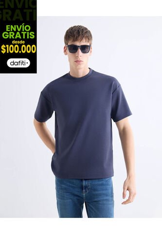 Camiseta  Para Hombre Manga Corta Cuello Redondo Color Azul Marca Seven Seven #45092873 Seven Seven