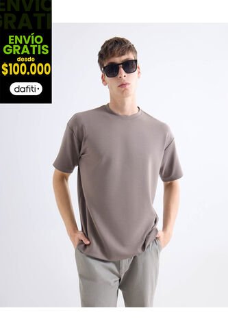 Camiseta  Para Hombre Manga Corta Cuello Redondo Color Taupe Marca Seven Seven #45092871 Seven Seven