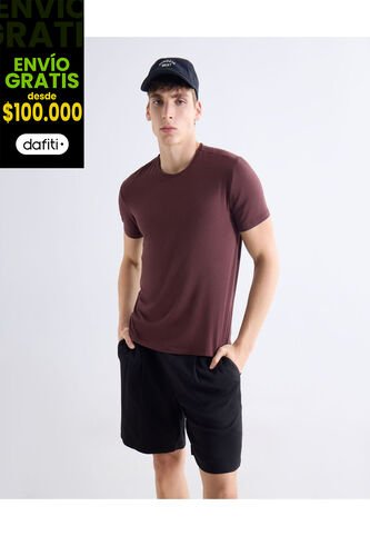 Camiseta  Para Hombre Manga Corta Cuello Redondo Color Vino Marca Seven Seven #45092844 Seven Seven