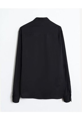 Camisa  Para Hombre Manga Larga Sin Bolsillo Cuello Neru Color Negro Marca Seven Seven #45012219