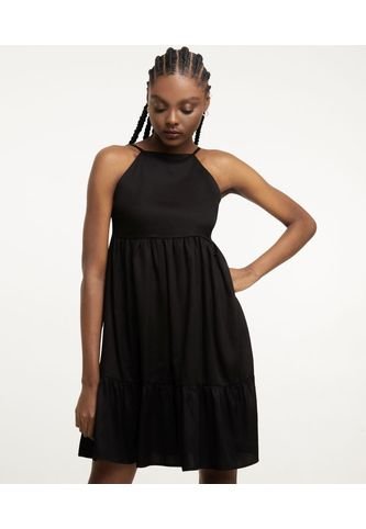 Vestido Manga Sisa Mujer Seven Viscosa Negro 28171121-10 Seven Seven