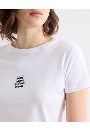 Camiseta Estampada Frontal Para Mujer Crudo Seven Seven