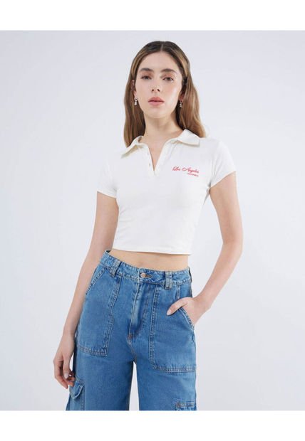 Camiseta Para Mujer Manga Corta Color Blanco Marca Seven Seven #28096014