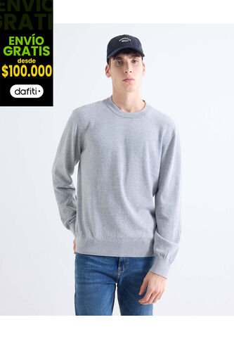 Saco  Para Hombre Cuello Redondo Color Gris Marca Seven Seven #45330255 Seven Seven