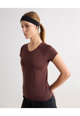 Camiseta Deportiva Manga Corta  Para Mujer Café Seven Seven Seven Seven