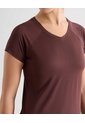 Camiseta Deportiva Manga Corta  Para Mujer Café Seven Seven de Seven Seven