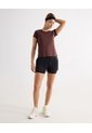 Camiseta Deportiva Manga Corta  Para Mujer Café Seven Seven de Seven Seven