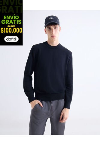 Saco  Para Hombre Cuello Redondo Color Negro Marca Seven Seven #45330254 Seven Seven