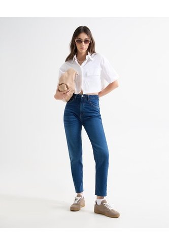 Jeans Mom Tono Medio  Para Mujer Azul Seven Seven Seven Seven