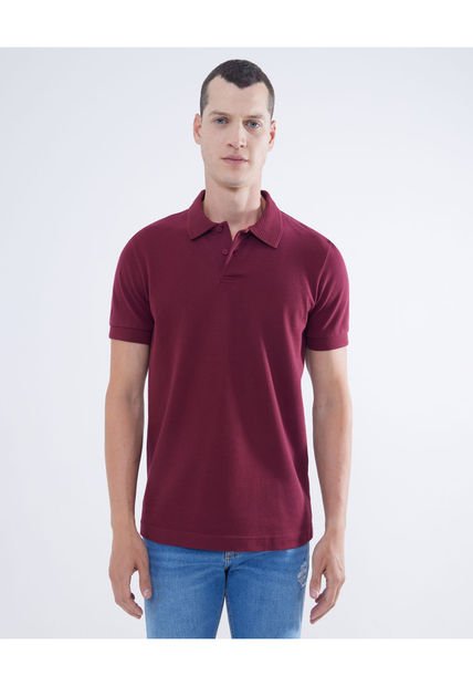 Polo Para Hombre Cuello Tejido  Color Vino Marca Seven Seven #45110831