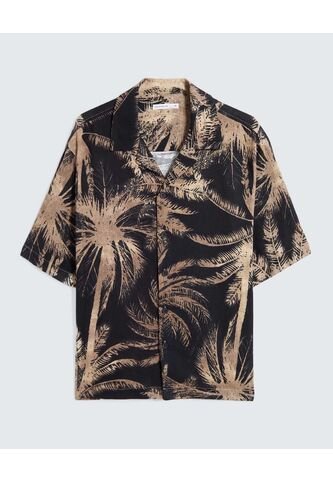 Camisa Para Hombre Manga Corta Cuello Resort Color Avena Marca Seven Seven #45012125 Seven Seven