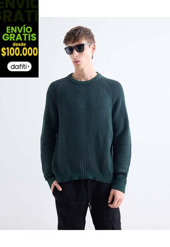 Saco  Para Hombre Cuello Redondo Color Verde Marca Seven Seven #45330258 Seven Seven