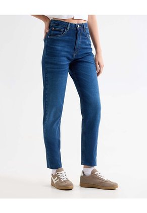 Jeans Mom Tono Medio  Para Mujer Azul Seven Seven