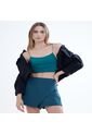 Crop Top Para Mujer Manga Sisa Color Verde Oscuro Marca Seven Seven #28095714 de Seven Seven