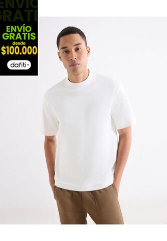 Camiseta  Para Hombre Manga Corta Cuello Redondo Color Marfil Marca Seven Seven #45092837 Seven Seven