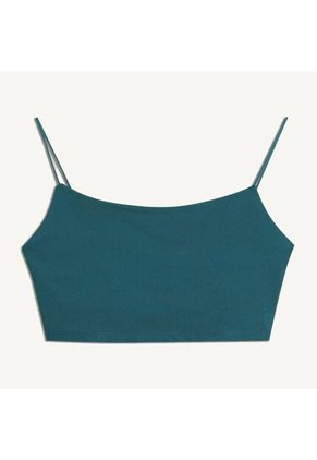Crop Top Para Mujer Manga Sisa Color Verde Oscuro Marca Seven Seven #28095714