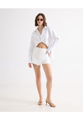 Falda Short Cruzado  Para Mujer Crudo Seven Seven
