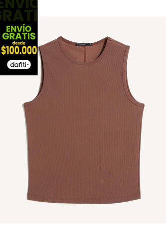 Camiseta  Para Mujer Manga Sisa Cuello Redondo Color Café Marca Seven Seven #28096562 Seven Seven