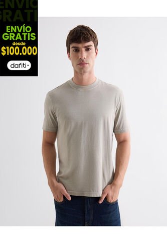 Camiseta  Para Hombre Manga Corta Cuello Redondo Color Arena Marca Seven Seven #45092713 Seven Seven