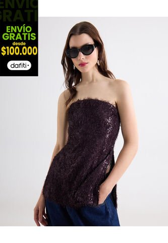 Blusa  Para Mujer Manga Sisa Color Negro Marca Seven Seven #28124141 Seven Seven