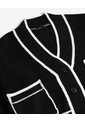 Saco Tejido Con Detalles En Contraste  Para Mujer Negro Seven Seven de Seven Seven
