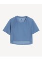Camiseta Crop Deportiva En Mesh  Para Mujer Azul Seven Seven de Seven Seven