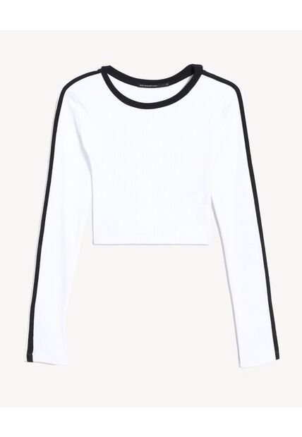 Camiseta Para Mujer Manga Larga Cuello Redondo Color Marfil Marca Seven Seven #28096396