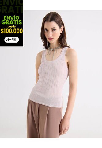 Camiseta  Para Mujer Manga Corta Cuello Redondo Color Rosa Marca Seven Seven #28096519 Seven Seven