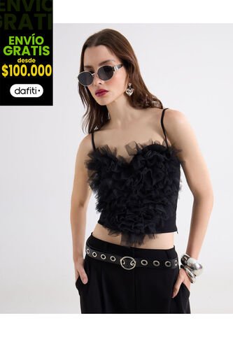 Blusa  Para Mujer Manga Sisa Color Negro Marca Seven Seven #28124160 Seven Seven