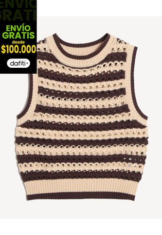 Chaleco Para Mujer Tejido Color Café Marca Seven Seven #28250142 Seven Seven