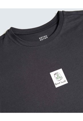 Camiseta Estampada Good Luck  Para Mujer Negro Seven Seven