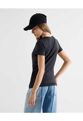 Camiseta Estampada Good Luck  Para Mujer Negro Seven Seven