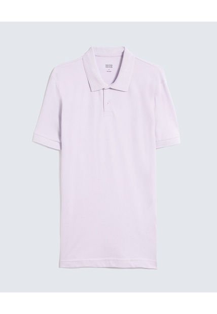 Polo Para Hombre Cuello Tejido  Color Lila Marca Seven Seven #45110879
