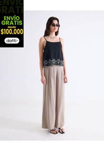 Blusa Para Mujer Manga Sisa Color Negro Marca Seven Seven #28124148 Seven Seven