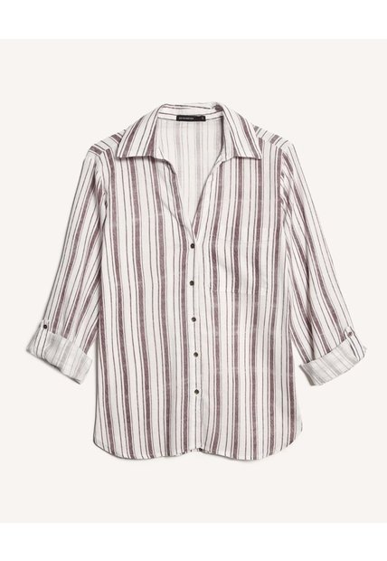 Blusa Estampada Con Bolsillo  Para Mujer Crudo Seven Seven