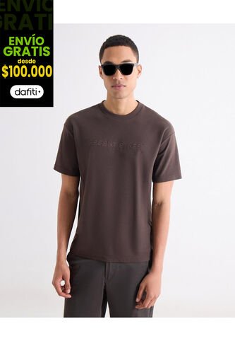 Camiseta Para Hombre Manga Corta Cuello Redondo Color Café Marca Seven Seven #45092811 Seven Seven