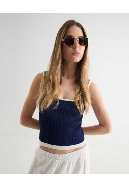 Camiseta Para Mujer Manga Sisa Moda Color Azul Marca Seven Seven #28096290