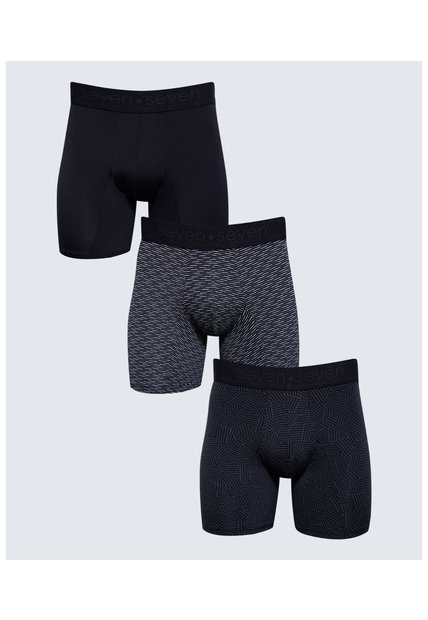 Pack X 3 Bóxer Medio Surtido X3 Para Hombre Negro Seven Seven