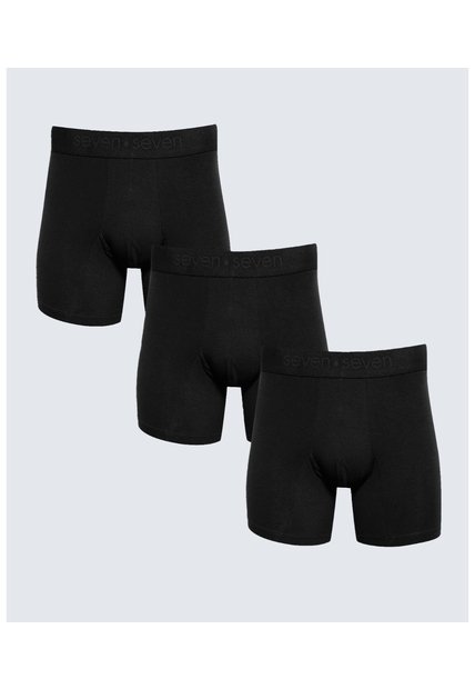 Pack X 3 Bóxer Medio X3 Para Hombre Negro Seven Seven