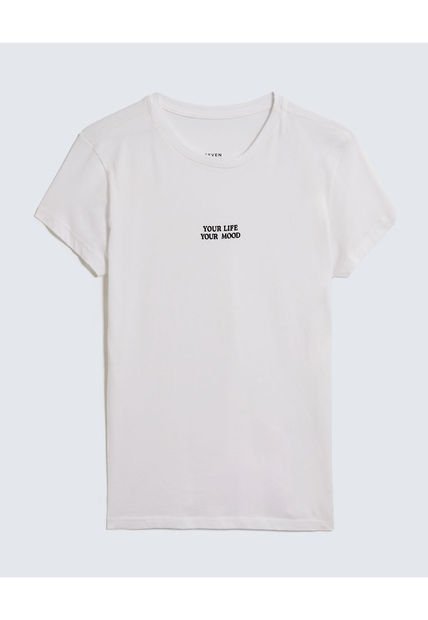 Camiseta Para Mujer Manga Corta Cuello Redondo Color Crudo Marca Seven Seven #28096219