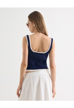 Camiseta Para Mujer Manga Sisa Moda Color Azul Marca Seven Seven #28096290