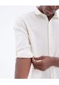 Camisa En Efecto Lino  Para Hombre Marfil Seven Seven de Seven Seven