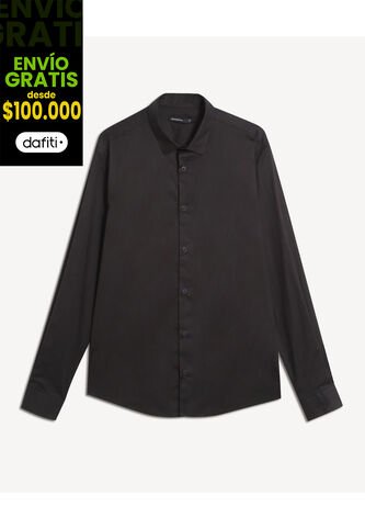 Camisa Para Hombre Manga Larga Sin Bolsillo Cuello Casual M Color Negro Marca Seven Seven #45012211 Seven Seven