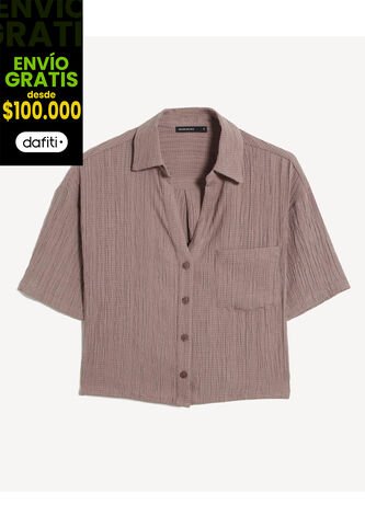 Blusa Para Mujer Manga Corta Color Taupe Marca Seven Seven #28124152 Seven Seven