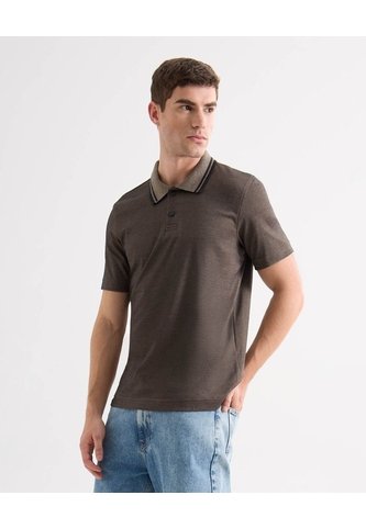 Polo Sport Binado En Contraste Neutro  Para Hombre Café Seven Seven Seven Seven