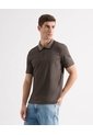 Polo Sport Binado En Contraste Neutro  Para Hombre Café Seven Seven de Seven Seven