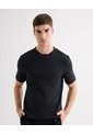 Camiseta Acanalada  Para Hombre Negro Seven Seven de Seven Seven