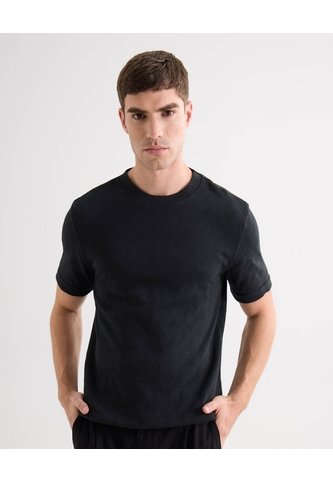Camiseta Acanalada  Para Hombre Negro Seven Seven Seven Seven
