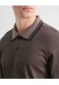Polo Sport Binado En Contraste Neutro  Para Hombre Café Seven Seven de Seven Seven